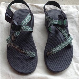 Chaco Green, Blue and Cream sandals